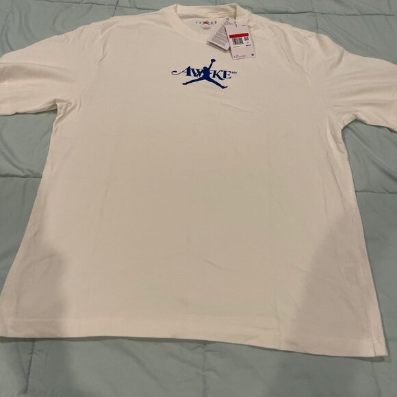 NWT Nike Awake Air Jordan White T-shirt Large or XL New $60 Deal Athletic - Picture 6 of 15